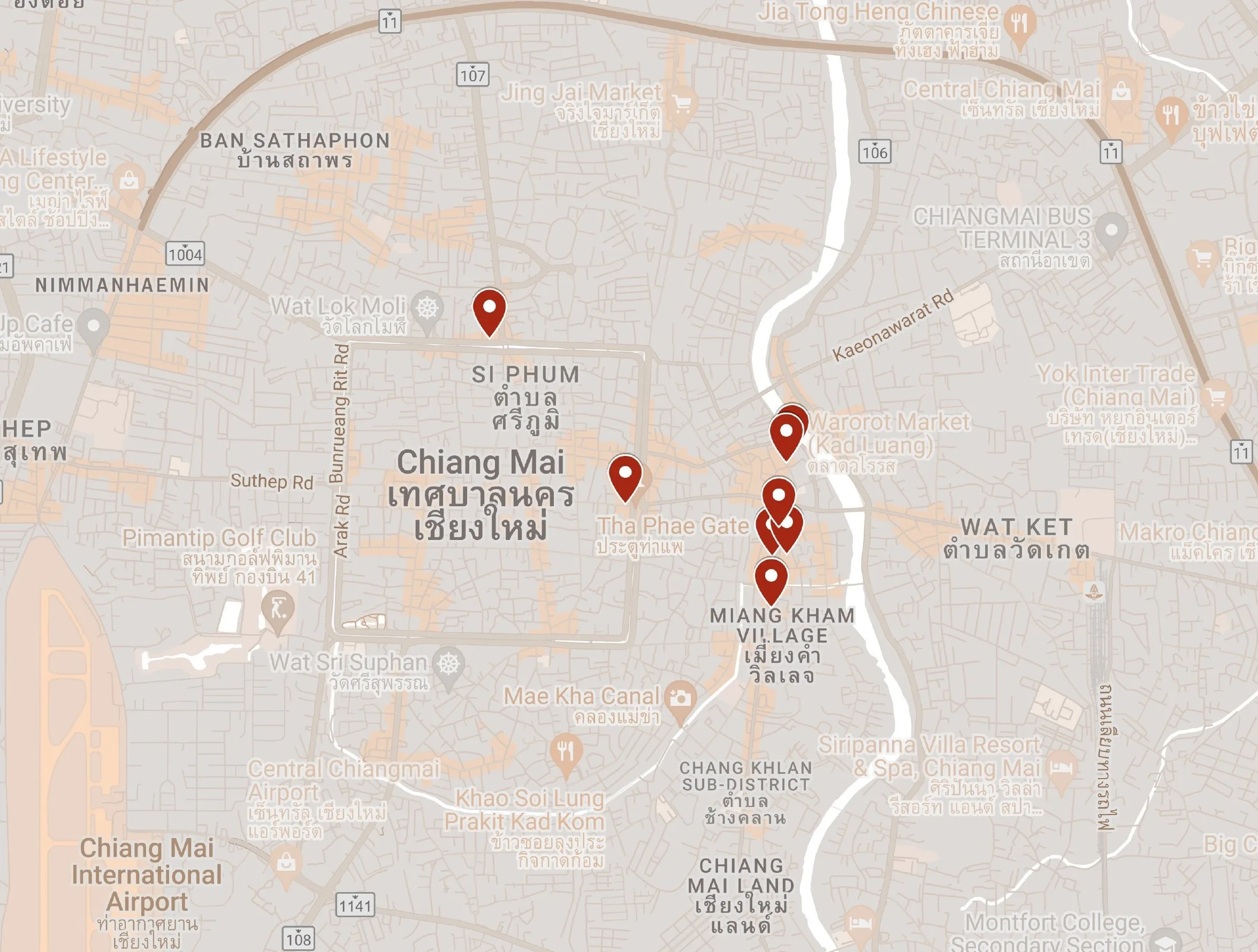 Chiang mai night market map