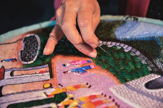 XQ Hand-Embroidered Artwork